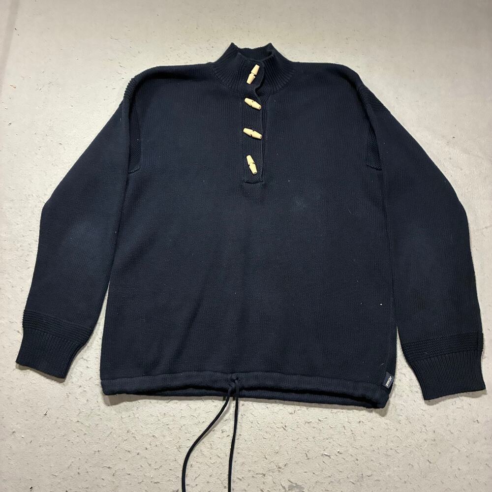 Lauren Ralph Lauren Pullover Sweater Womens Large Blue Toggle Buttons